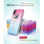 Wholesale iPhone X (Ten) Two Tone Color Hybrid Case (Hotpink Blue)